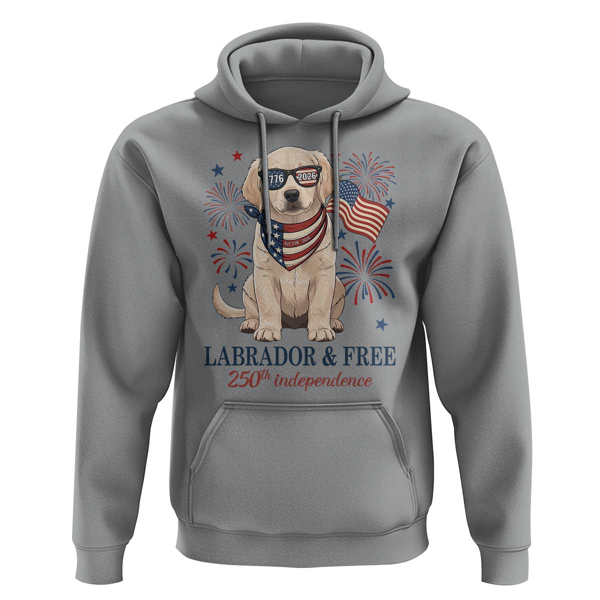250th America Anniversary Hoodie Labrador Retriever American Flag 4th of July