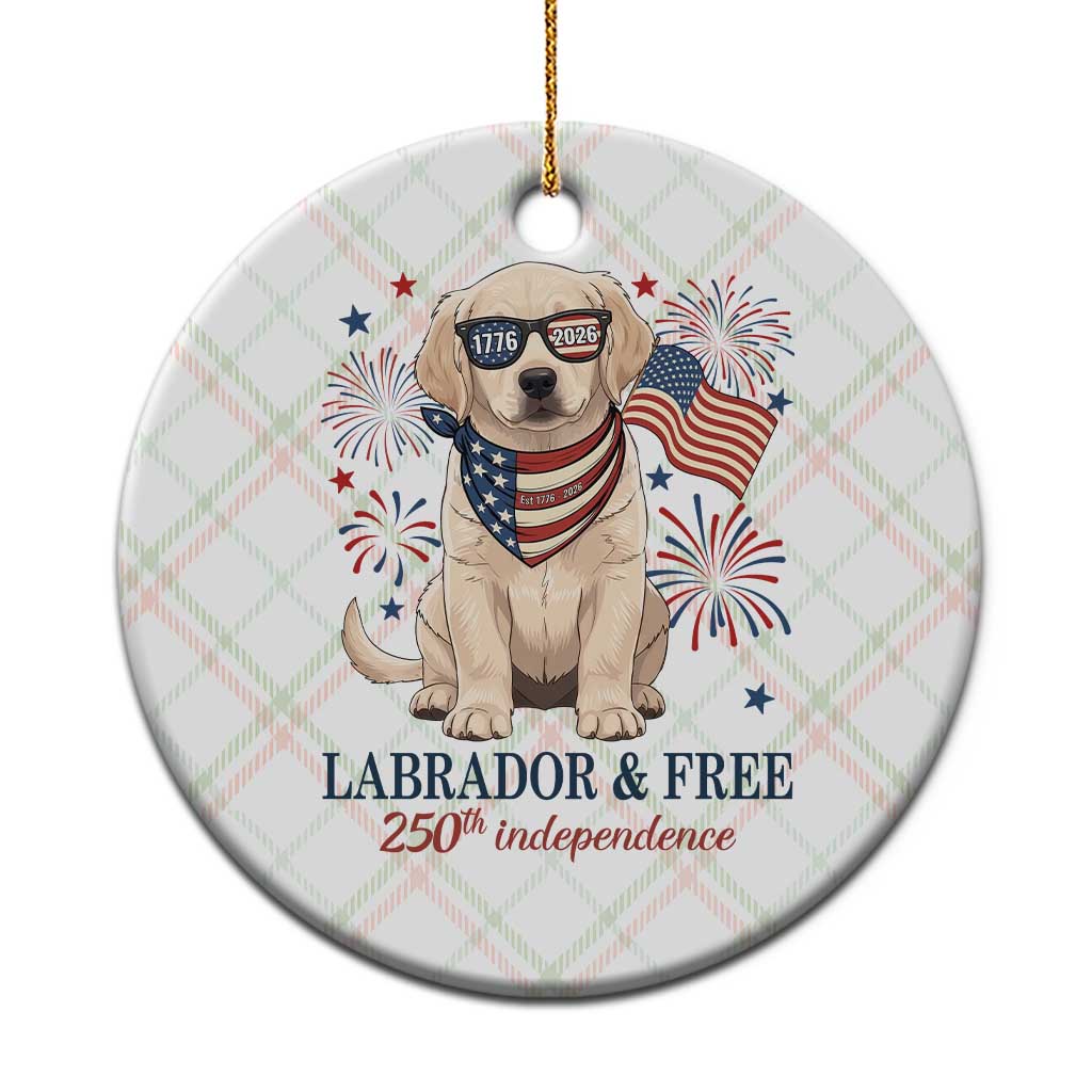 250th America Anniversary Ceramic Ornament Labrador Retriever American Flag 4th of July