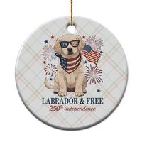 250th America Anniversary Ceramic Ornament Labrador Retriever American Flag 4th of July