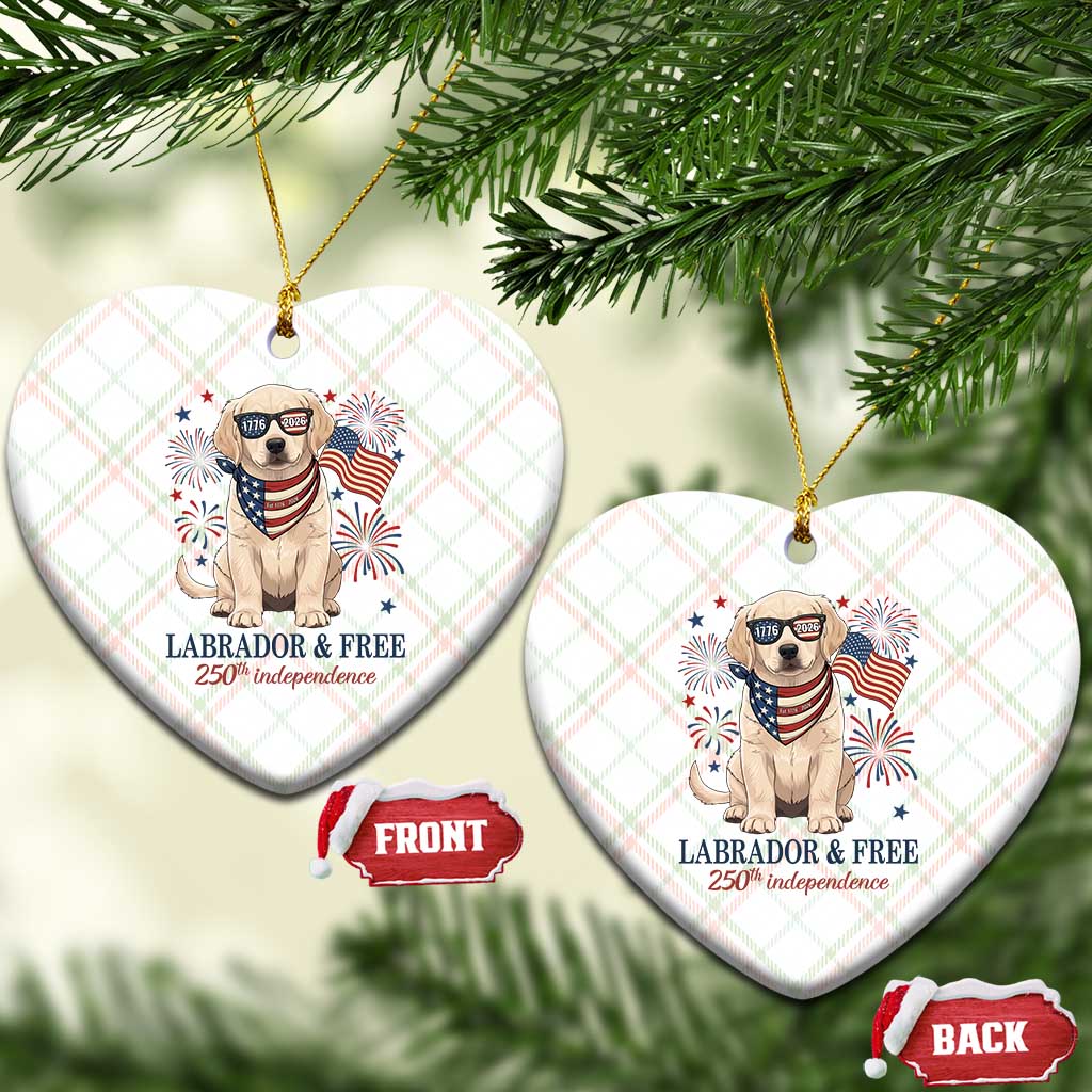 250th America Anniversary Ceramic Ornament Labrador Retriever American Flag 4th of July