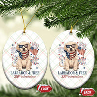 250th America Anniversary Ceramic Ornament Labrador Retriever American Flag 4th of July