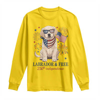 250th America Anniversary Long Sleeve Shirt Labrador Retriever American Flag 4th of July