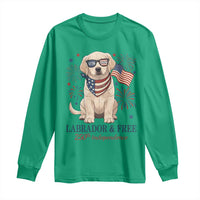 250th America Anniversary Long Sleeve Shirt Labrador Retriever American Flag 4th of July
