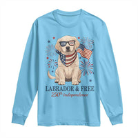 250th America Anniversary Long Sleeve Shirt Labrador Retriever American Flag 4th of July