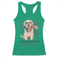 250th America Anniversary Racerback Tank Top Labrador Retriever American Flag 4th of July