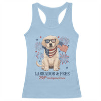 250th America Anniversary Racerback Tank Top Labrador Retriever American Flag 4th of July