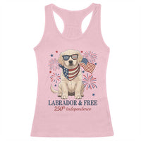 250th America Anniversary Racerback Tank Top Labrador Retriever American Flag 4th of July