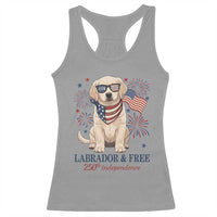 250th America Anniversary Racerback Tank Top Labrador Retriever American Flag 4th of July