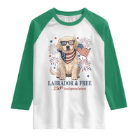 250th America Anniversary Raglan Shirt Labrador Retriever American Flag 4th of July