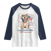 250th America Anniversary Raglan Shirt Labrador Retriever American Flag 4th of July