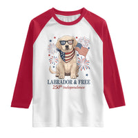 250th America Anniversary Raglan Shirt Labrador Retriever American Flag 4th of July