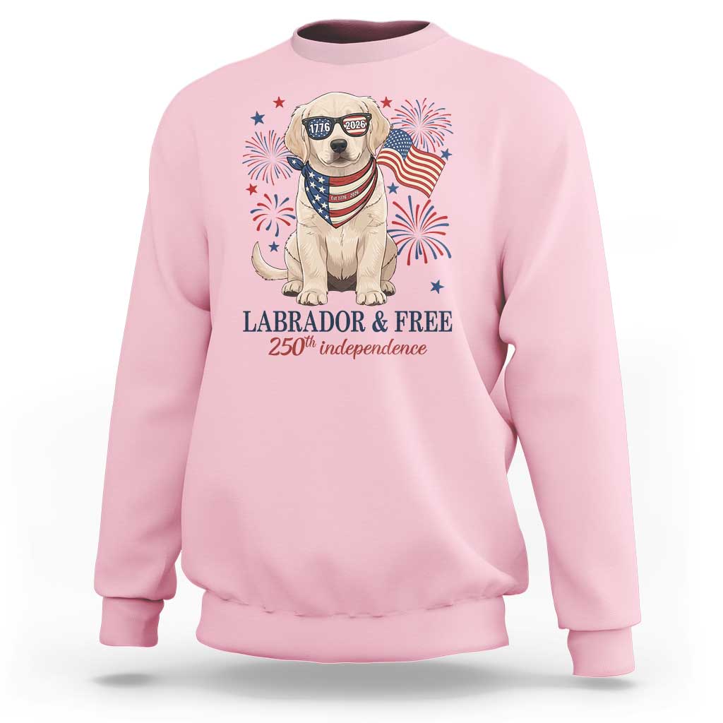 250th America Anniversary Sweatshirt Labrador Retriever American Flag 4th of July