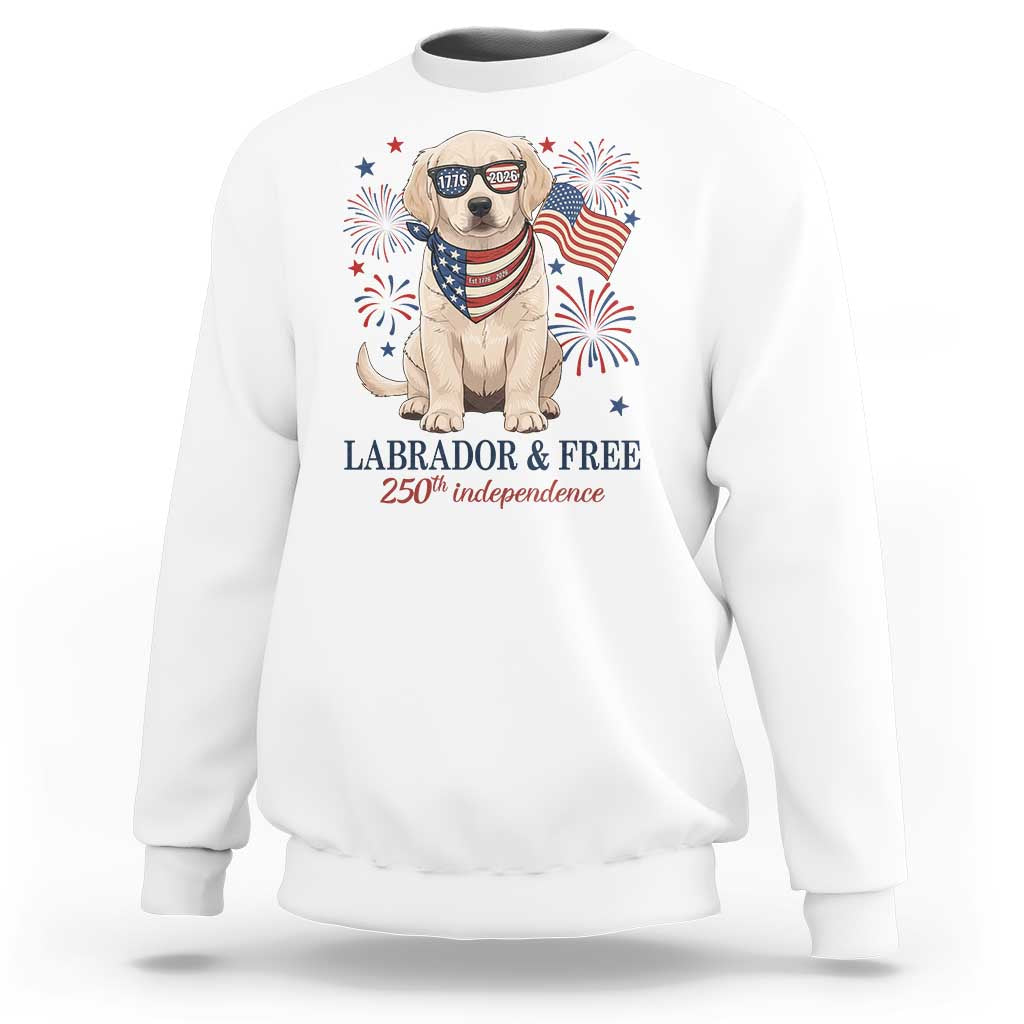 250th America Anniversary Sweatshirt Labrador Retriever American Flag 4th of July