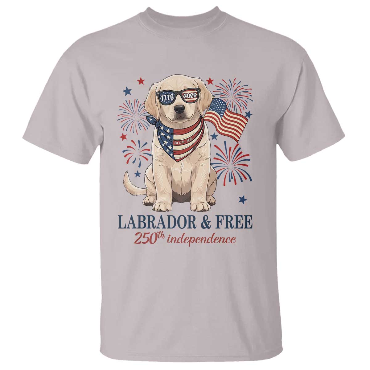 250th America Anniversary T Shirt Labrador Retriever American Flag 4th of July