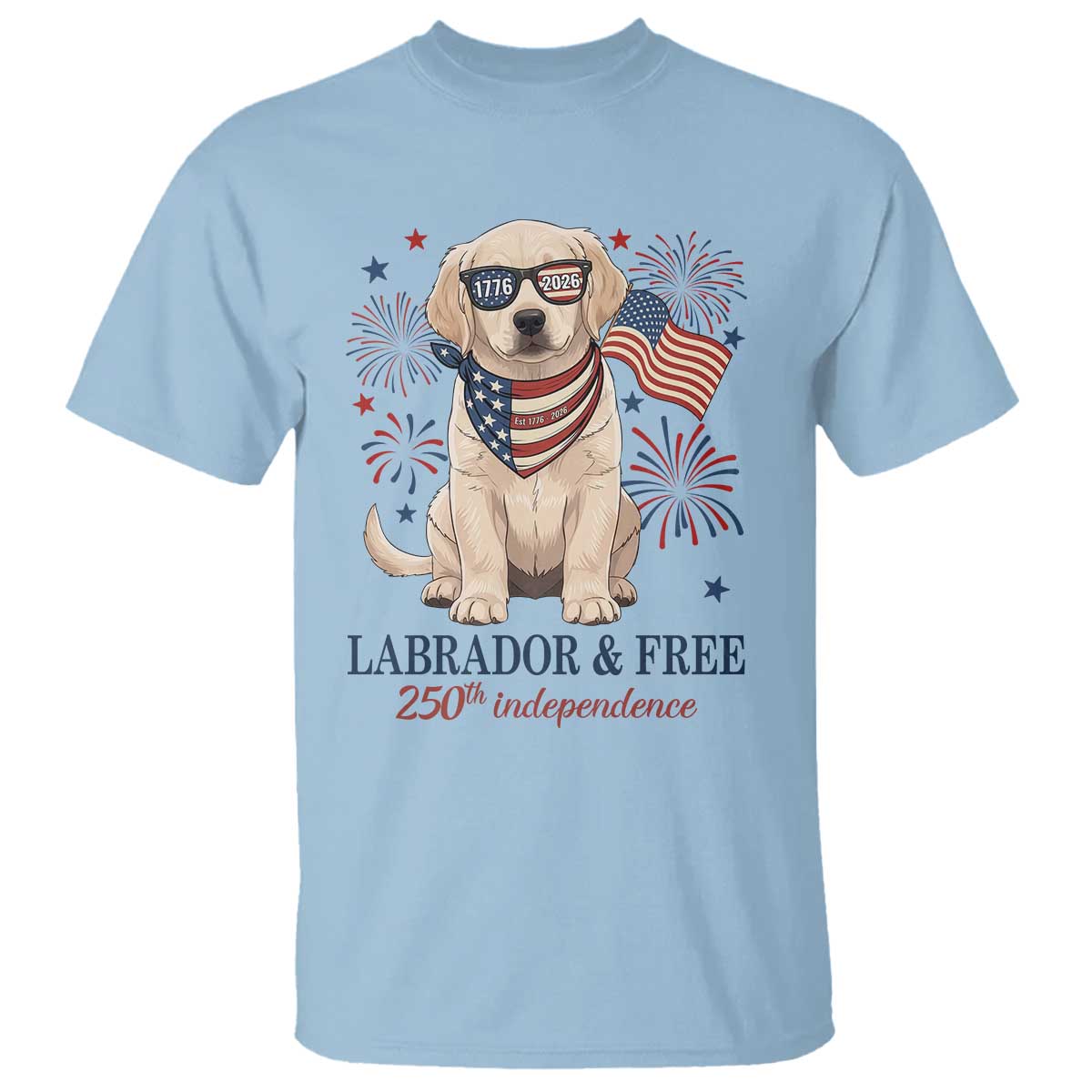 250th America Anniversary T Shirt Labrador Retriever American Flag 4th of July