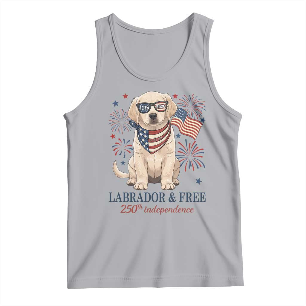 250th America Anniversary Tank Top Labrador Retriever American Flag 4th of July