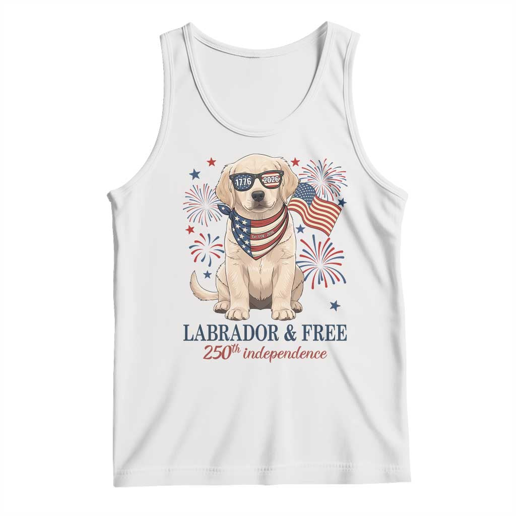 250th America Anniversary Tank Top Labrador Retriever American Flag 4th of July