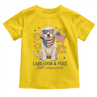 250th America Anniversary Toddler T Shirt Labrador Retriever American Flag 4th of July