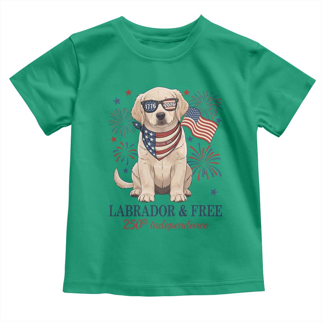 250th America Anniversary Toddler T Shirt Labrador Retriever American Flag 4th of July