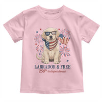 250th America Anniversary Toddler T Shirt Labrador Retriever American Flag 4th of July