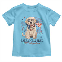 250th America Anniversary Toddler T Shirt Labrador Retriever American Flag 4th of July