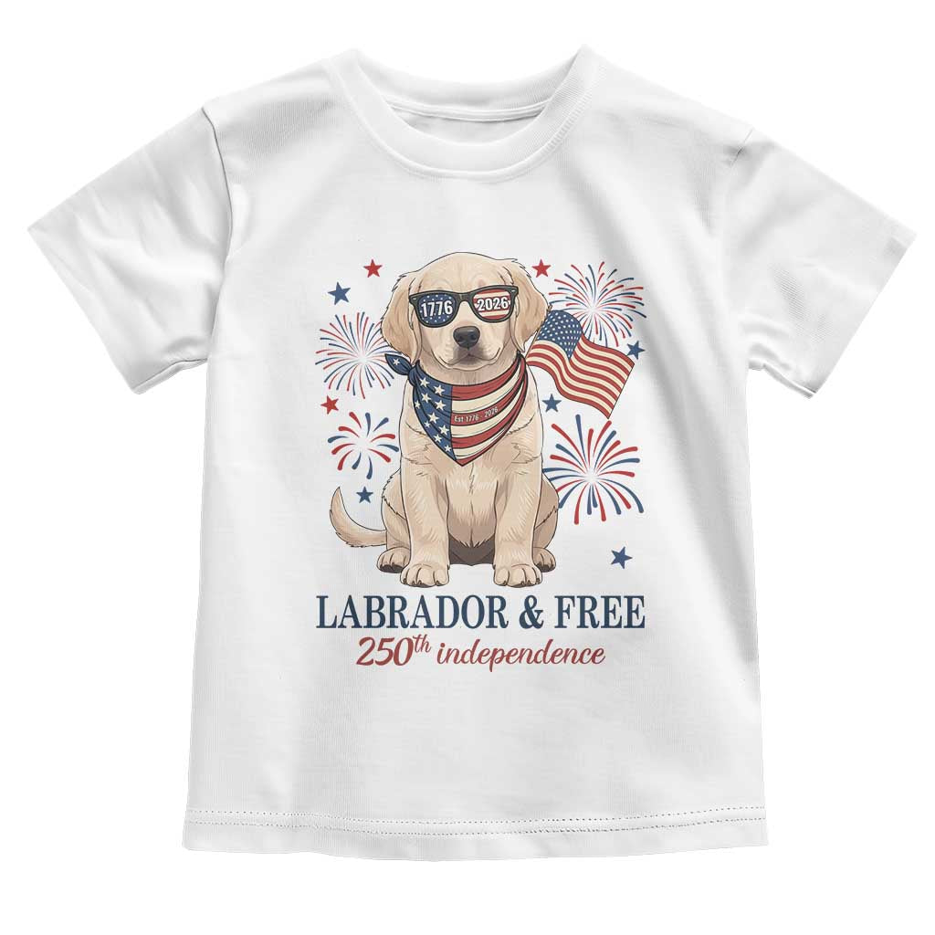 250th America Anniversary Toddler T Shirt Labrador Retriever American Flag 4th of July