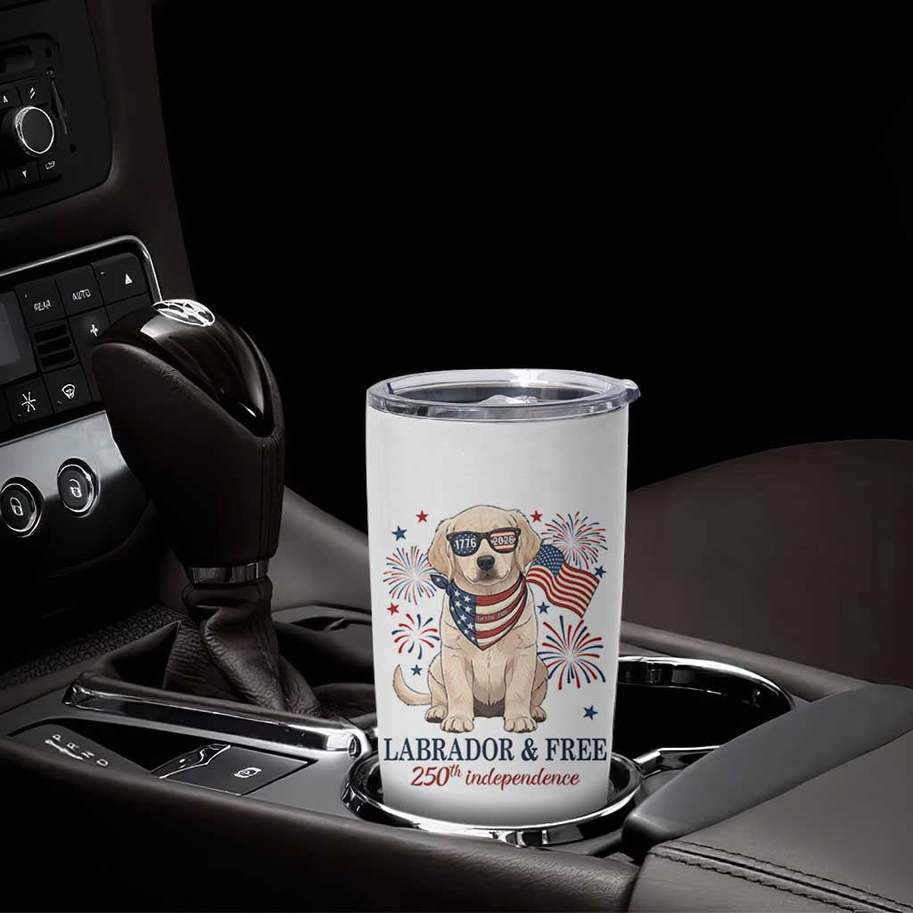 250th America Anniversary Tumbler Cup Labrador Retriever American Flag 4th of July