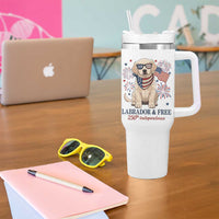 250th America Anniversary Tumbler With Handle Labrador Retriever American Flag 4th of July