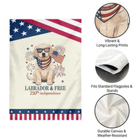 250th America Anniversary Patriotic Garden Flag Labrador Retriever American Flag 4th of July