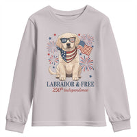 250th America Anniversary Youth Sweatshirt Labrador Retriever American Flag 4th of July