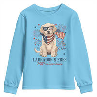 250th America Anniversary Youth Sweatshirt Labrador Retriever American Flag 4th of July