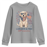 250th America Anniversary Youth Sweatshirt Labrador Retriever American Flag 4th of July