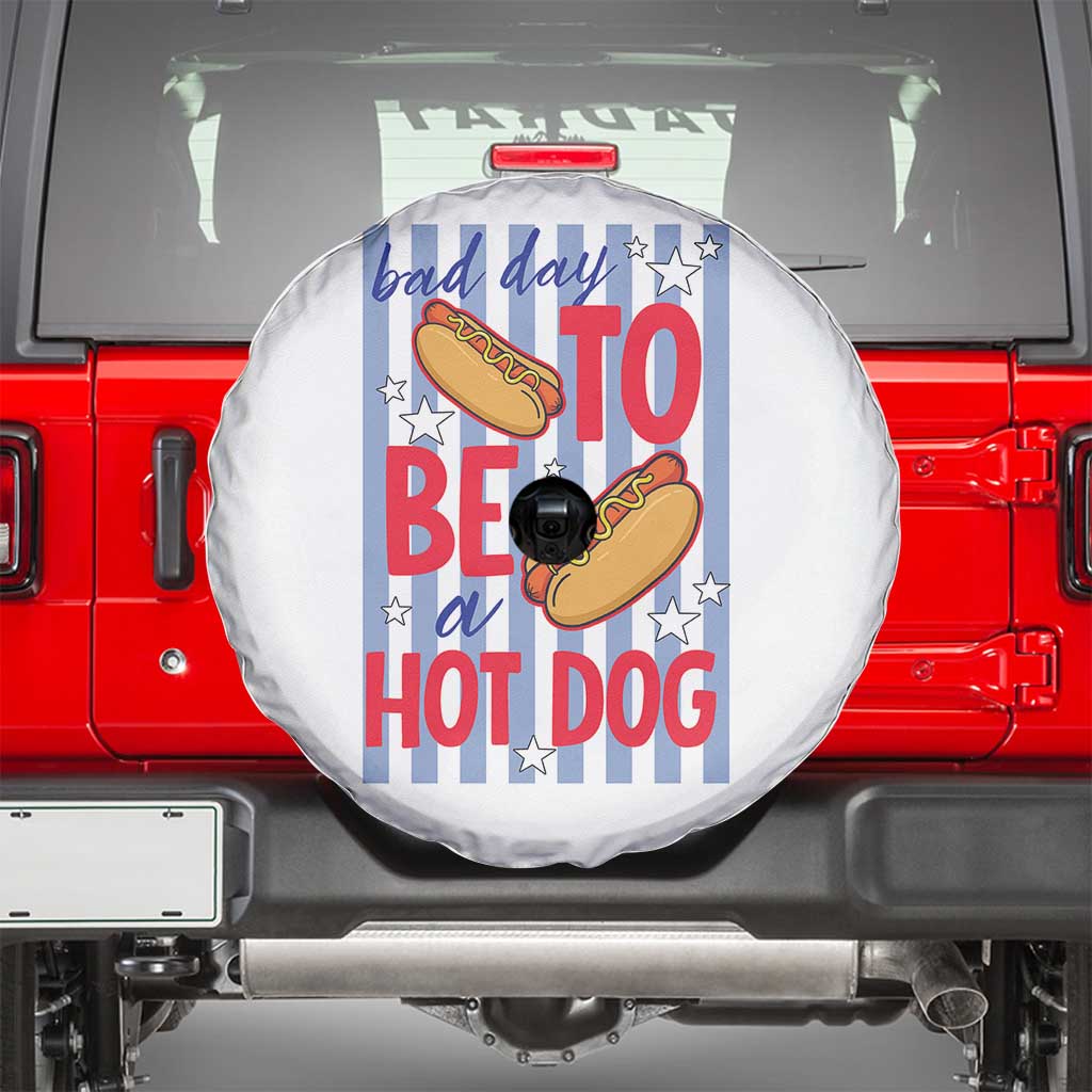 Bad Day To Be A Hot Dog Spare Tire Cover 4th of July Summer Beach