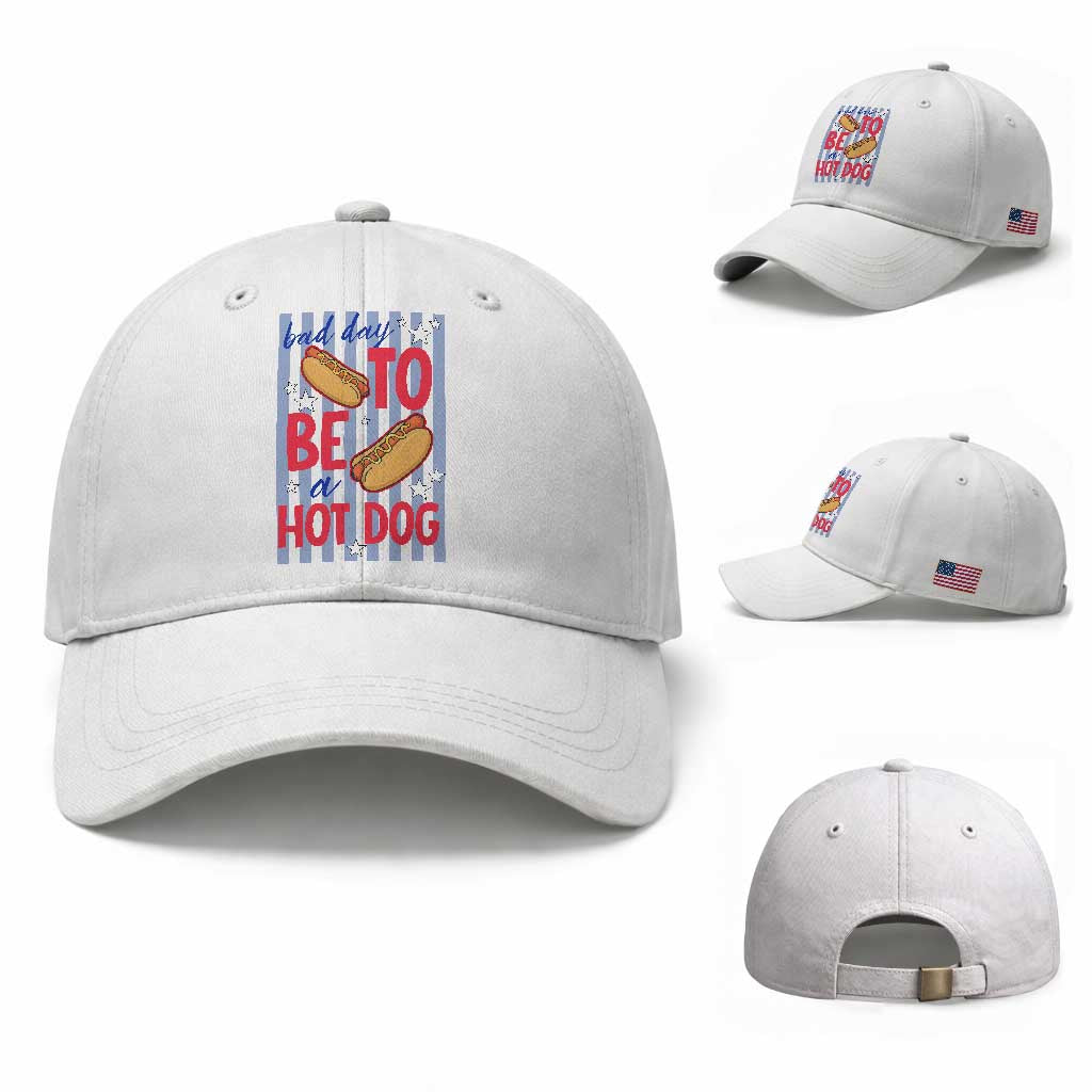 Bad Day To Be A Hot Dog Baseball Cap 4th of July Summer Beach