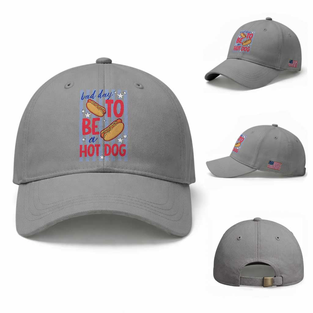 Bad Day To Be A Hot Dog Baseball Cap 4th of July Summer Beach
