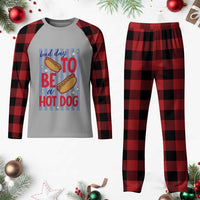 Bad Day To Be A Hot Dog Plaid Pajama Set 4th of July Summer Beach