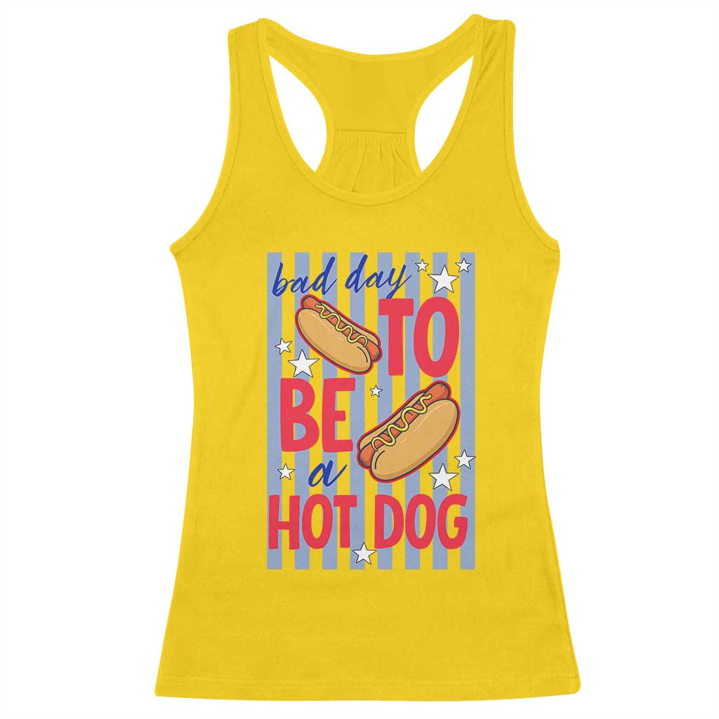 Bad Day To Be A Hot Dog Racerback Tank Top 4th of July Summer Beach