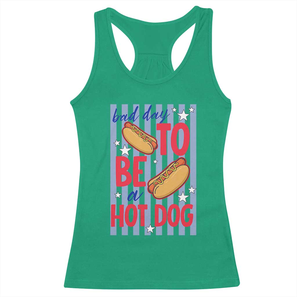 Bad Day To Be A Hot Dog Racerback Tank Top 4th of July Summer Beach