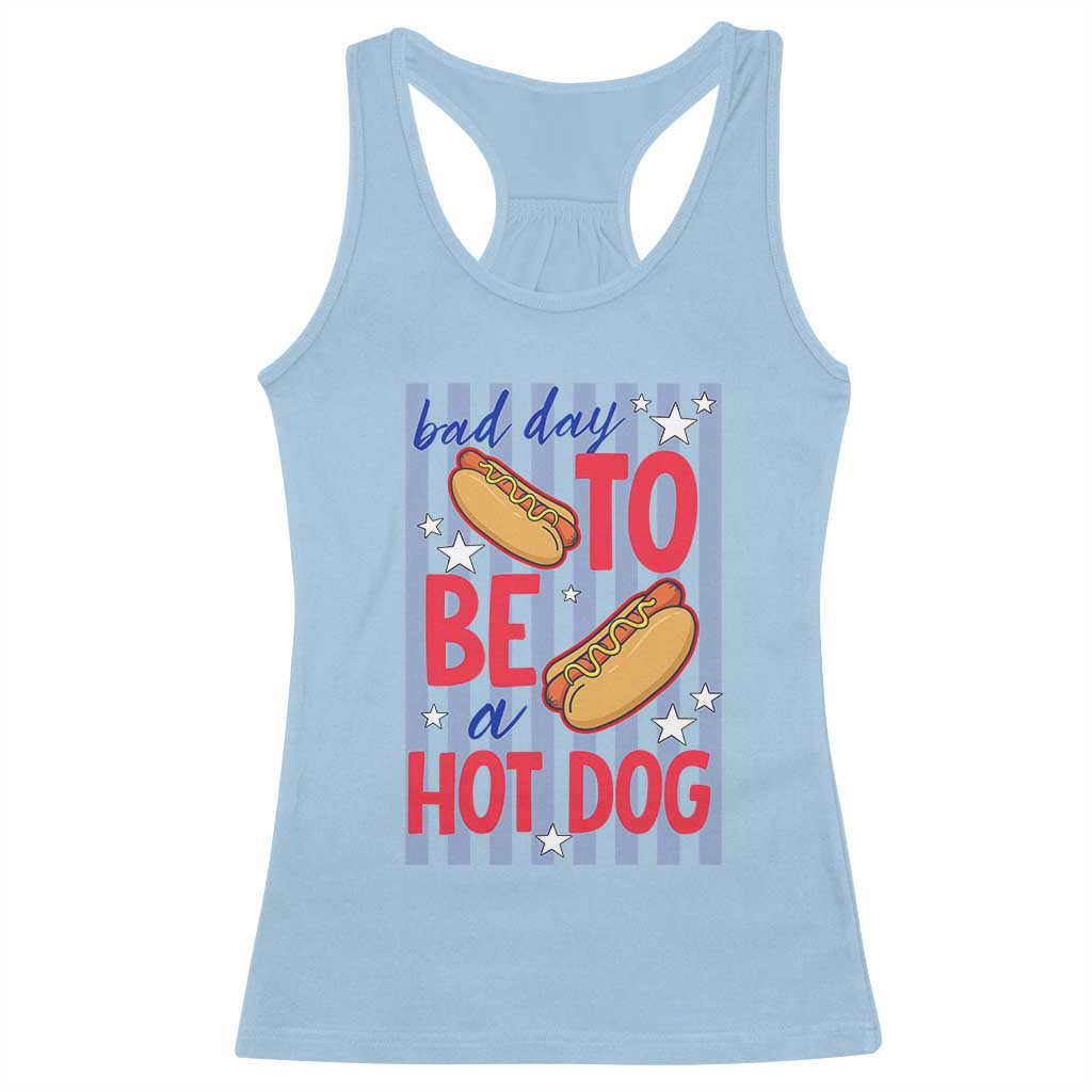 Bad Day To Be A Hot Dog Racerback Tank Top 4th of July Summer Beach