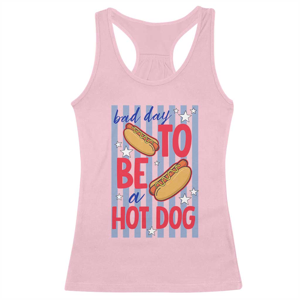 Bad Day To Be A Hot Dog Racerback Tank Top 4th of July Summer Beach
