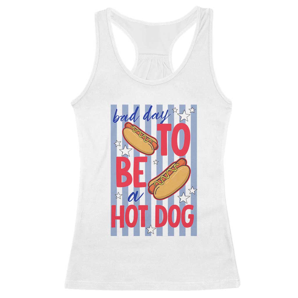Bad Day To Be A Hot Dog Racerback Tank Top 4th of July Summer Beach