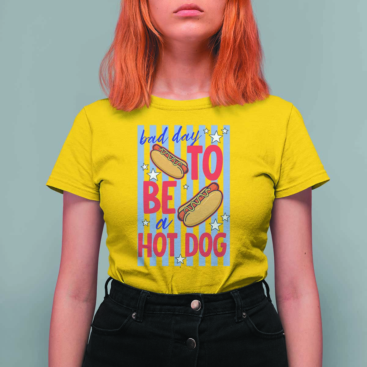 Bad Day To Be A Hot Dog T Shirt For Women 4th of July Summer Beach