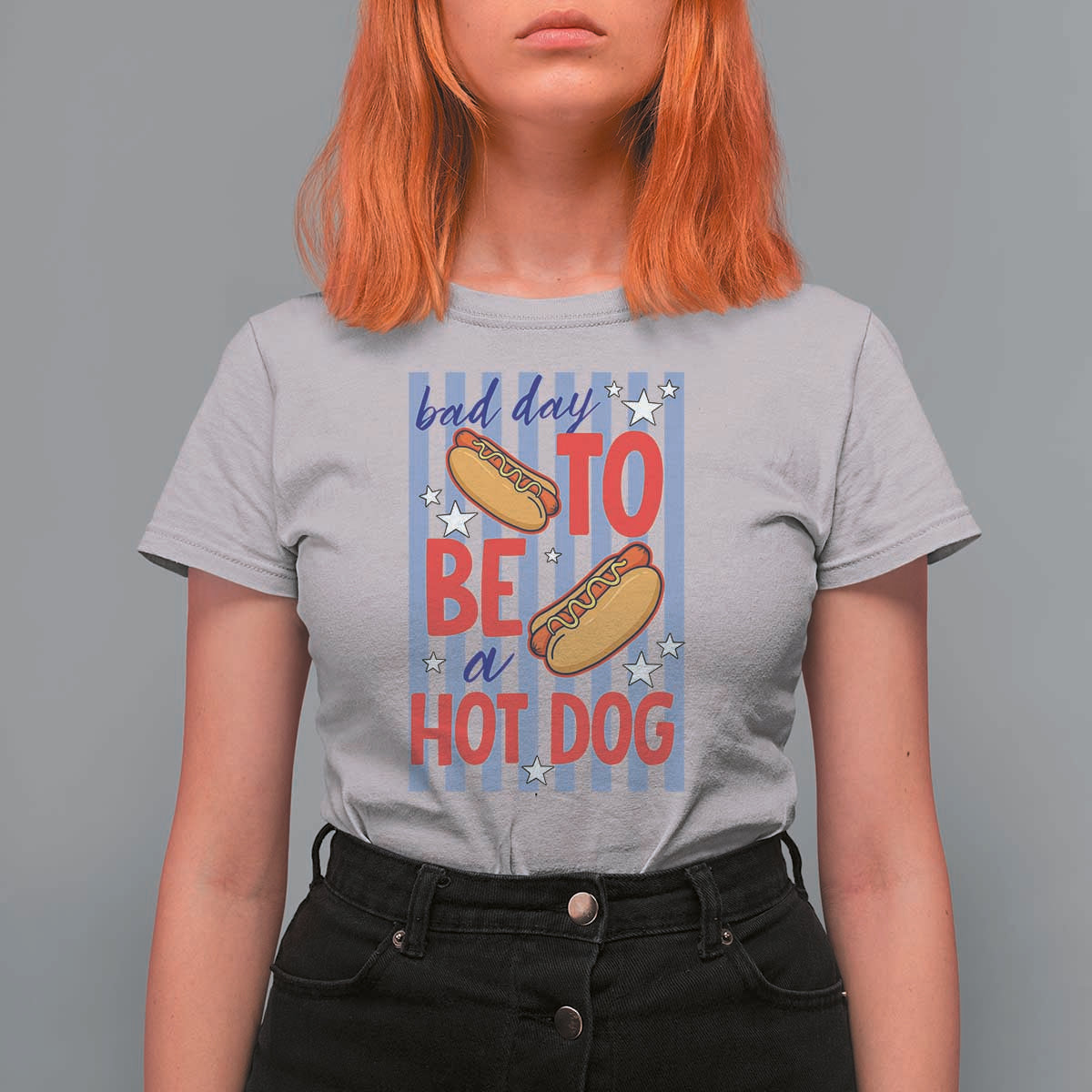 Bad Day To Be A Hot Dog T Shirt For Women 4th of July Summer Beach