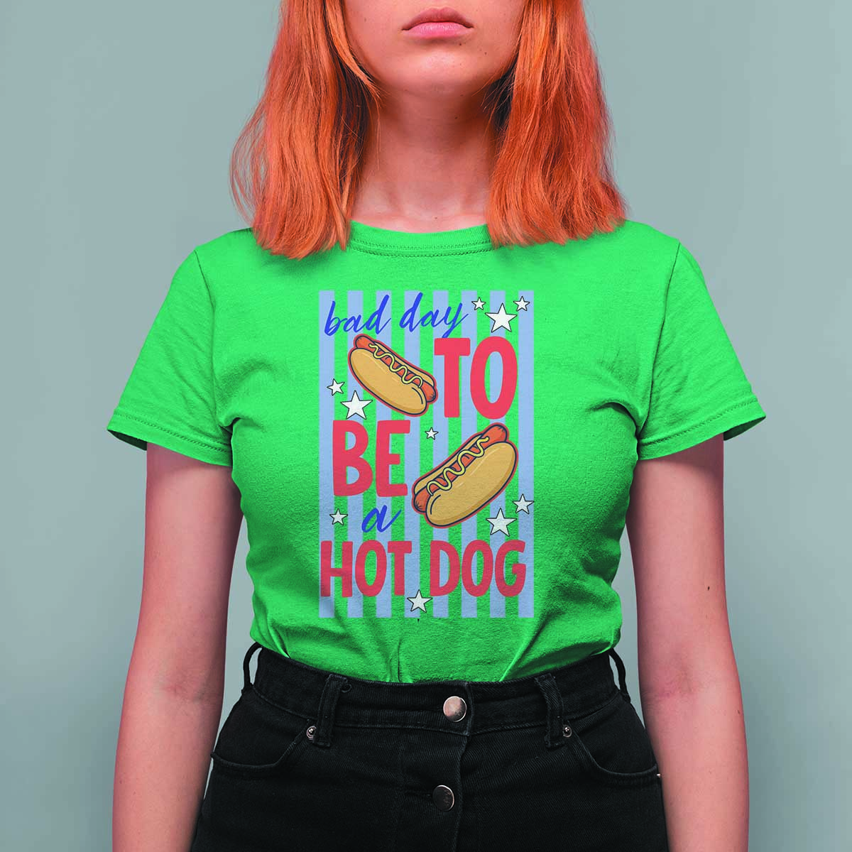 Bad Day To Be A Hot Dog T Shirt For Women 4th of July Summer Beach