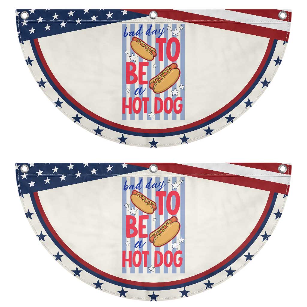 Bad Day To Be A Hot Dog Patriotic Fan Flag 4th of July Summer Beach