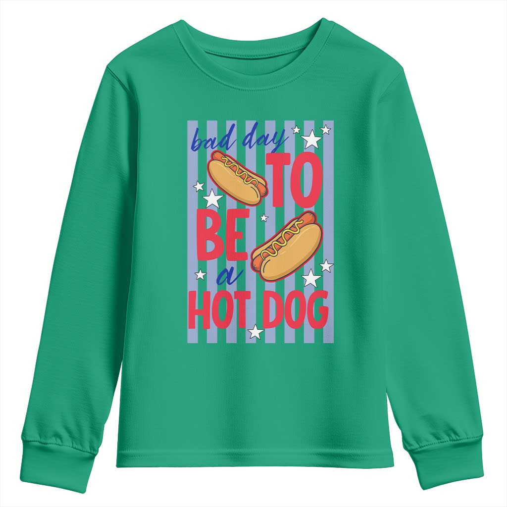 Bad Day To Be A Hot Dog Youth Sweatshirt 4th of July Summer Beach