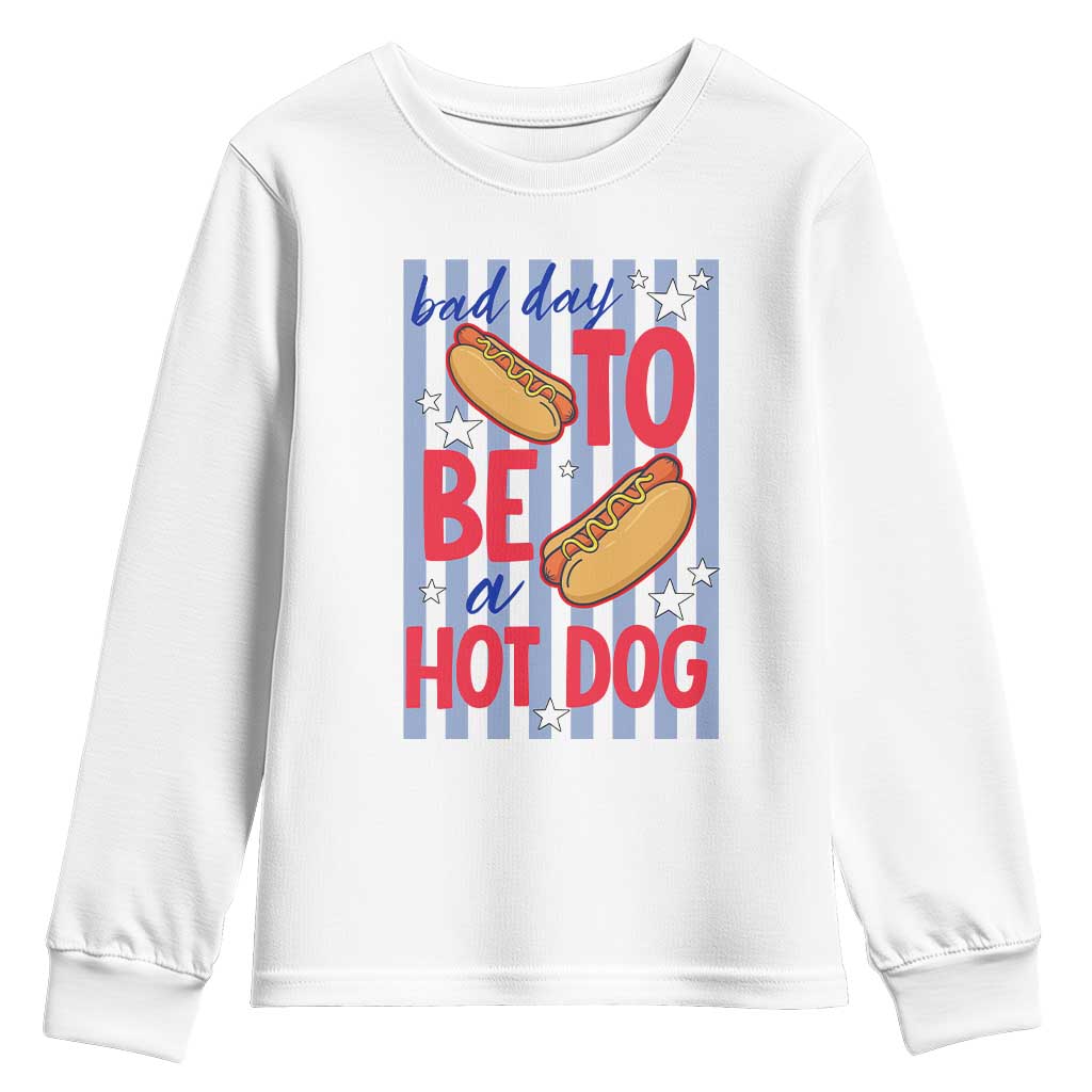 Bad Day To Be A Hot Dog Youth Sweatshirt 4th of July Summer Beach