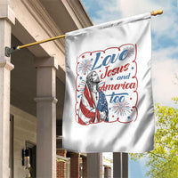 Loves Jesus and America Too Garden Flag Patriotic Christian Jesus 4th of July