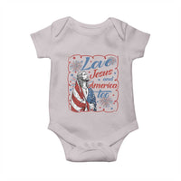 Loves Jesus and America Too Baby Onesie Patriotic Christian Jesus 4th of July