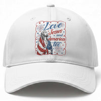 Loves Jesus and America Too Baseball Cap Patriotic Christian Jesus 4th of July
